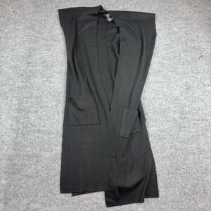 Colette Mordo Cardigan Sweater Womens Medium Black Longline Open Front Pockets